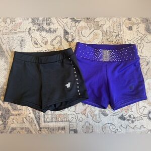 Varsity Black and Purple Kids Shorts
